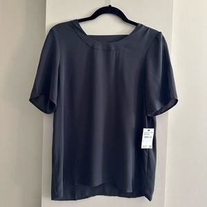 Halogen | Dark Grey Blouse with closed V in back - NWT